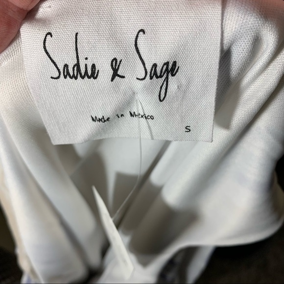 Sadie & Sage High Tide Costal Button Down Maxi Dress White Blue Tan Stripes Sz S - Picture 13 of 13